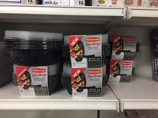 Assorted Rubbermaid Take Along Containers. 