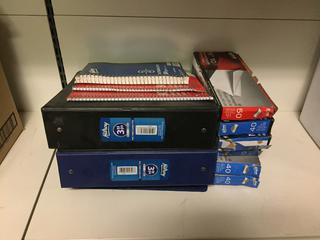 Assorted Envelopes, Binders & Notebooks. 