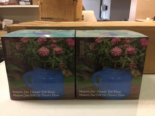 (2) Infinity Mason Jar Flower Pots. 