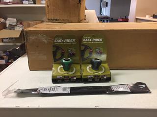 Lawnmower Blade And (2) Easy Rider Wheel Knobs. 