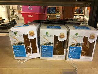 (3) Green Earth Wasp Traps.