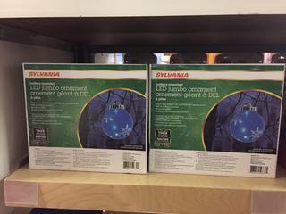 (2) Sylvania LED Jumbo Ornaments. 