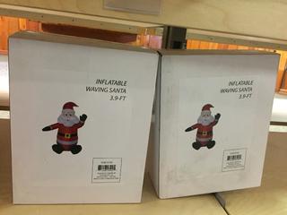 (2) Inflatable Waving Santas.