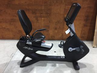 Life Fitness Model 95RS Life Cycle Recumbent Bike c/w Programmed Workouts & Touchscreen Display. S/N APB111624.