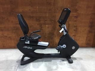 Life Fitness Model 95RS Life Cycle Recumbent Bike c/w Programmed Workouts & Touchscreen Display. S/N APB108483.