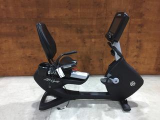 Life Fitness Model 95RS Life Cycle Recumbent Bike c/w Programmed Workouts & Touchscreen Display. S/N APB112499.
