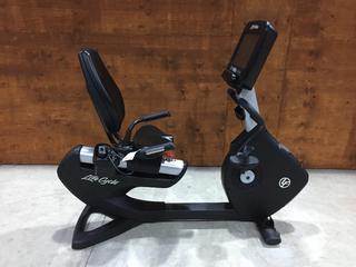 Life Fitness Model 95RS Life Cycle Recumbent Bike c/w Programmed Workouts & Touchscreen Display. S/N APB112520.