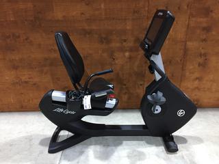 Life Fitness Model 95RS Life Cycle Recumbent Bike c/w Programmed Workouts & Touchscreen Display. S/N APB112497.