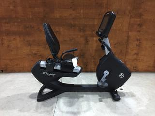 Life Fitness Model 95RS Life Cycle Recumbent Bike c/w Programmed Workouts & Touchscreen Display. S/N APB112519.