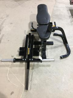 POWERTEC Workbench FID Utility Bench (WB-UB) with Leg Press Attachment (WB-LPA): Flat-Incline-Decline bench that can be used alone or attached to plate-loaded leg press attachment
