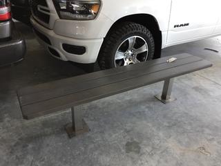 Selling Offsite -  Wood/Metal Bench. Located at 100 Gateway Drive NE, Airdrie, For More Information Please Call Graham @ 403-968-7697.