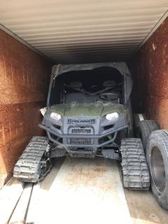 NEED MORE INFO - Polaris Tracked Off Road Vehicle, Diesel Engine, Canopy Tarp