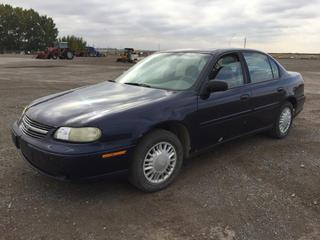 2001 Chev Malibu 4 Door Sedan c/w 3.1L, Auto, A/C, Cruise, P/L, P215/70R15 Tires, Showing 258,591 Kms, VIN 1G1ND52J61M594075. *Note: Windshield Crack, Crack On Inside Door Panel, Reads Engine Code, Passenger Headlight Out, Missing Knob To Adjust Mirrors.