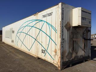 53 Ft. HC Storage Container c/w Thermo King Heater, # TNXU 735267. *Note: Does Not Run, Missing Fuel Tank.