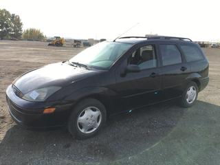 2003 Ford Focus 4 Door Sedan c/w 2.9L 4 Cyl, Auto, Car Alarm, Showing 199,379 Kms, VIN 1FAFP36P43W175080 *Note: Speedometer Not Working, Cracked Windshield, Brakes Hard To Use, Misfires Causing It To Run Rough 