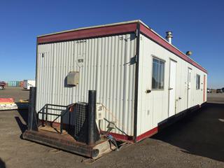 12ft x 48ft Skid Shack c/w Kitchen, Living Room,  (2) Bedrooms, (2) Bathrooms, Furnace, A/C Furnished Bedrooms, Septic Tank, S/N 881248S1550