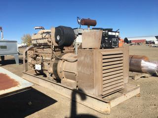 Cummins 300 KW Skid Mounted Generator, 277/480V, 3 Phase, 60 Hz, c/w Diesel Power, Chilling Unit, Muffler, Parts Box Showing 743 Hours. *Note: Manual In Office, Control # 9351