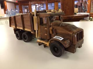 Wooden Gravel Truck Toy. 18in. Long.