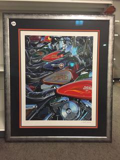 Harley Davidson Print. 48in. X 40in.