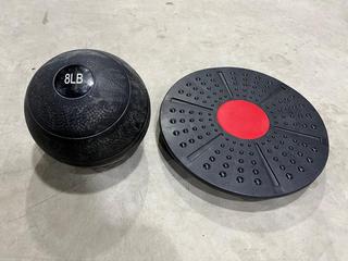 Free Spirit Balance Board and Body 8lb Medicine Ball.