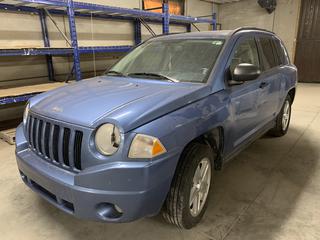 2007 Jeep Compass 4WD SUV c/w 2.4L 4 Cyl., 5 Speed, A/C, 215/60R17 Tires, Showing 312 614 Kms, VIN 1J8FF47W07D392886. **Note Engine Light, In Limp Mode.**