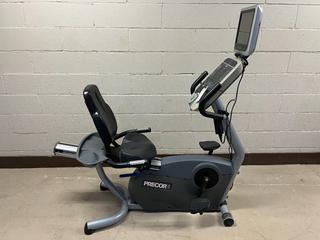 Precor Model 846i Recumbent Bike c/w Cardio Theater LCD Monitor and Adapter, S/N A952E02060004.