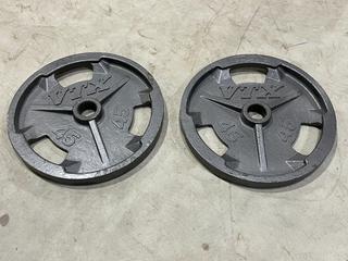 (2) 45lb VTX Weight Plates.