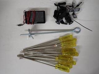 Quantity of Flat Head Screwdrivers & Garmin c/w Plug In.