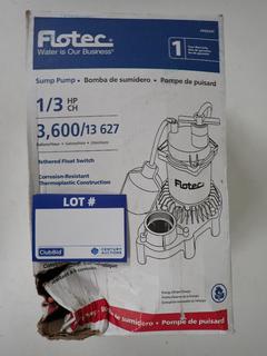 Flotec FPZS33T 3/4 HP Sump Pump.