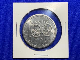 1874-1974 Winnipeg Canada Centennial Dollar.