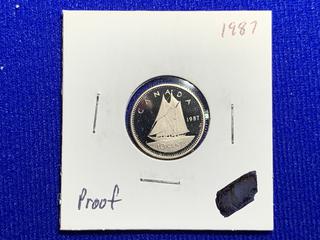 1987 Canada Ten-Cent Coin.