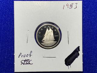 1983 Canada Ten-Cent Coin.