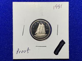 1982 Canada Ten-Cent Coin.