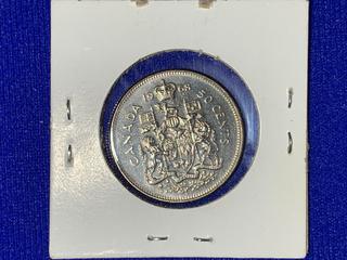 1968 Canada Fifty-Cent Coin.