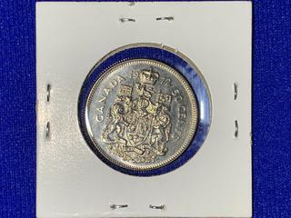 1972 Canada Fifty-Cent Coin.