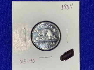 1954 Canada Five-Cent Coin.