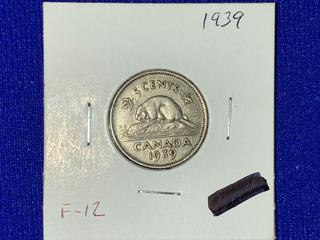 1939 Canada Five-Cent Coin.