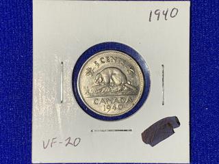 1940 Canada Five-Cent Coin.