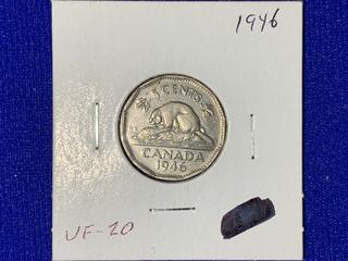 1946 Canada Five-Cent Coin.