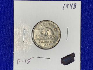 1948 Canada Five-Cent Coin.