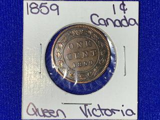 1859 Canada One-Cent Coin.