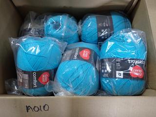 Assorted Red Heart Comfort Yarn.