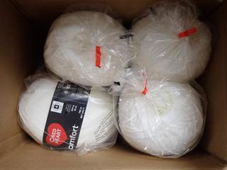 Assorted Red Heart Comfort Yarn.