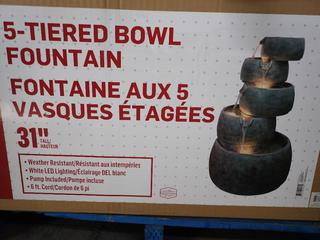 Home Base 31in H 5-Tiered Bowl Fountain, 4279907.