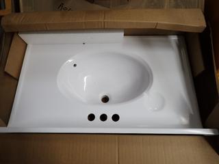 (2) Replacement Marble Tops for 30in x 18in Vanities, White.