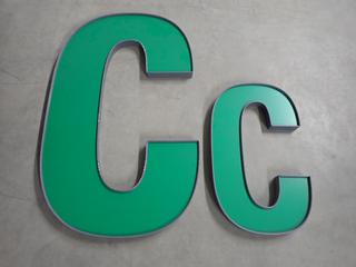 25-1/2in and 15-1/2in Letters Spelling "Coffee".