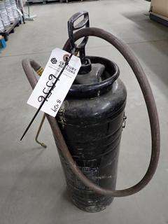 3 Gallon Concrete Sprayer c/w Wand and Hose, Currently Contains Sugar Water.
