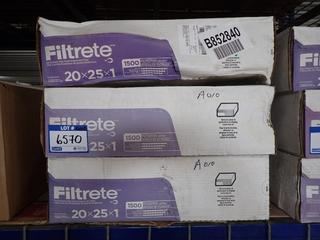 (3) Boxes of Filtrete 20x25x1 Air Filters, Approximately (6) Per Box.