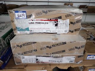 (2) USG Fissured 562 and (1) Eclipse Pedestals IV 72716 Ceiling Panels.
