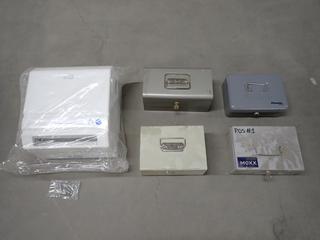 (4) Metal Cash Boxes and Tork Intuition Sensor Towel Dispenser.